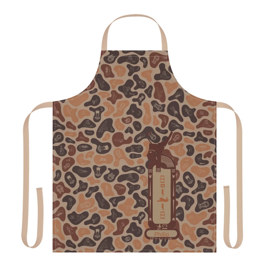 Printed apron with a custom name and photo, personalised kitchen gift for chefs, him and her
