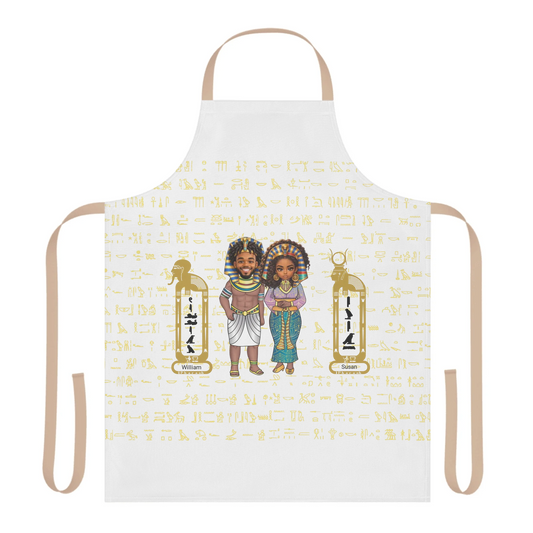 Printed apron with a custom name and photo, personalised kitchen gift for chefs, him and her