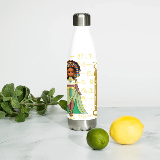 Stainless steel water bottle with a custom name and photo print, personalised gift for him and her