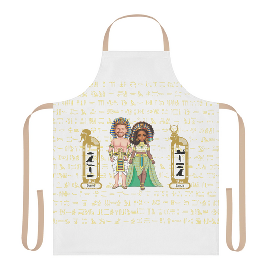 Printed apron with a custom name and photo, personalised kitchen gift for chefs, him and her