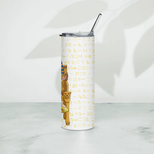 Stainless steel tumbler printed with a custom name and photo, personalised gift for couples and family