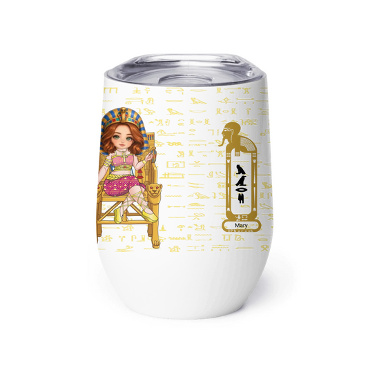 Wine tumbler with a custom engraved name and photo print, personalised gift for hosts and wine lovers