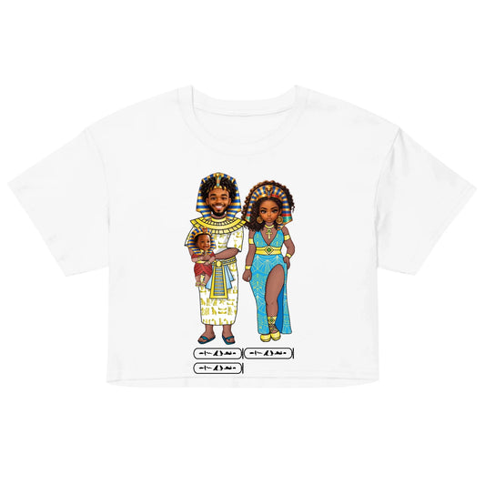 Women's crop top with an all-over custom name and photo print, personalised gift for her