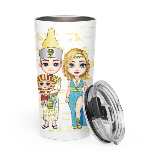 20 oz tapered stainless steel tumbler with a custom name and photo print, gift for couples