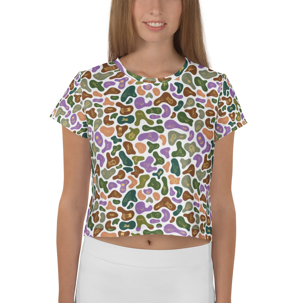 Egyptian Camo Women's All-Over Print Crop Tee